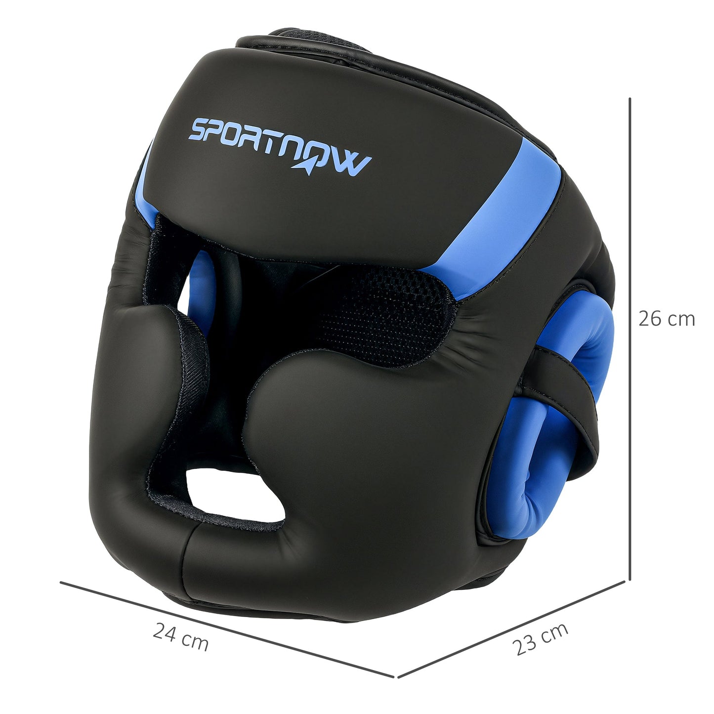 Boxing Headguard, Boxing Headgear Helmet with Adjustable Strap for Full Face Protection for Kickboxing Sparring Martial Arts Karate Taekwondo, Blue-2