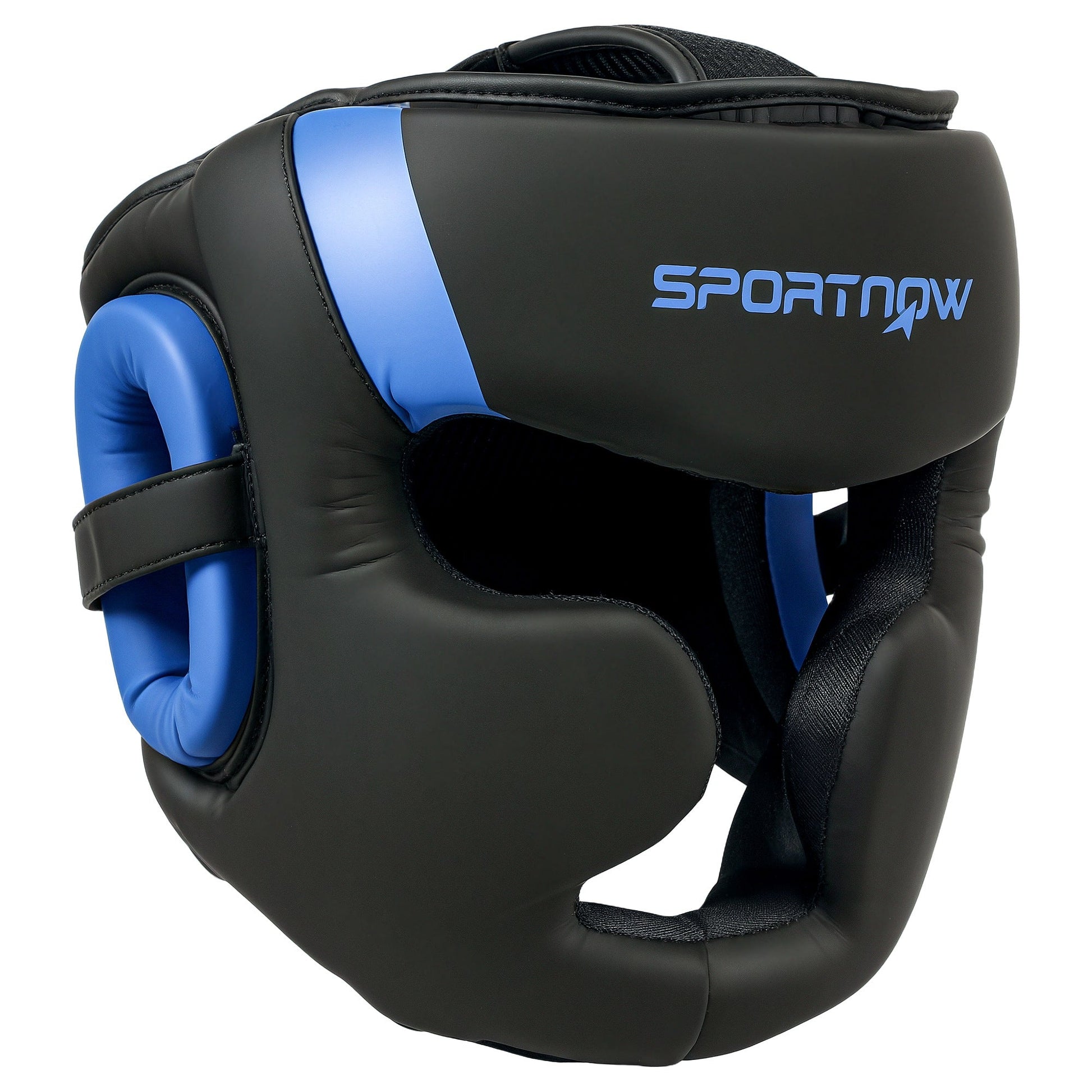 Boxing Headguard, Boxing Headgear Helmet with Adjustable Strap for Full Face Protection for Kickboxing Sparring Martial Arts Karate Taekwondo, Blue-0
