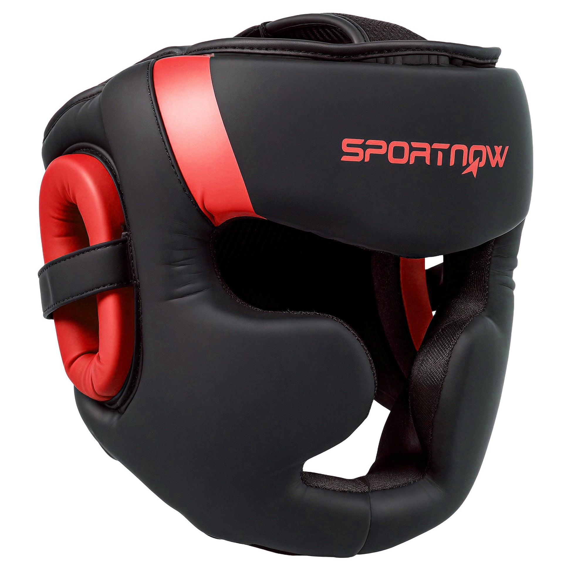 Boxing Headguard, Boxing Headgear Helmet with Adjustable Strap for Full Face Protection for Kickboxing Sparring Martial Arts Karate Taekwondo, Red-0